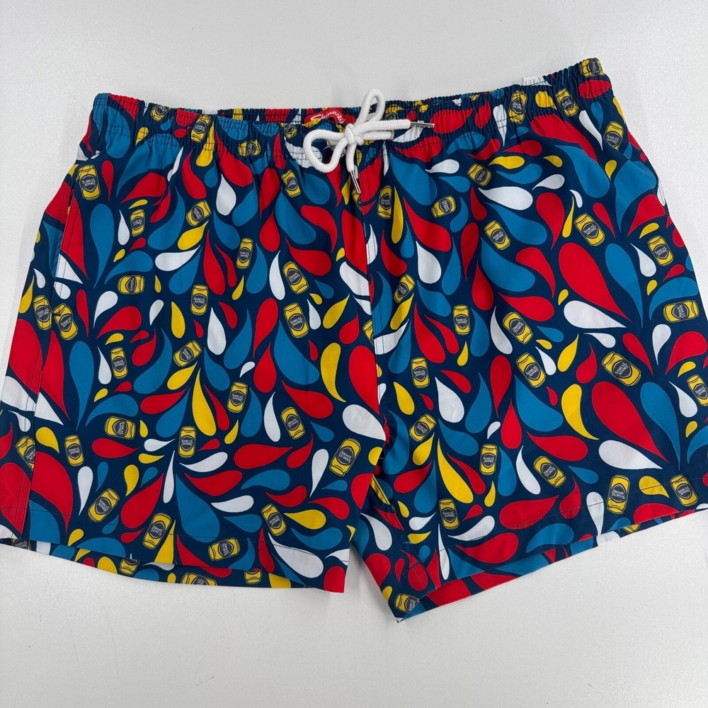 Shinesty Samuel Adams MENS Multicolor Board Shorts Swim Trunks SIZE XL